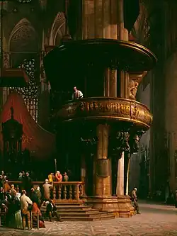 60. Luigi Bisi, Predica nel Duomo di Milano, 1850