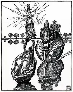 Image 68The famous sword of Excalibur painted by Howard Pyle (from List of mythological objects)