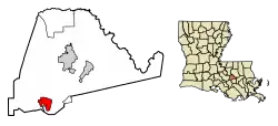 Location of Donaldsonville in Ascension Parish, Louisiana.