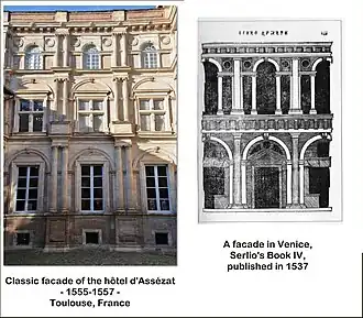Influence of an engraving by Serlio.