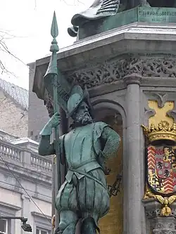 Detail of the monument to Egmont and Horne