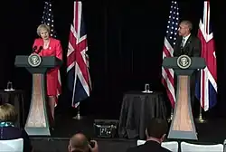 Prime Minister Theresa May and President Barack Obama having their first meeting during the G20 Summit in Hangzhou, China, 2016