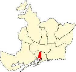 Map of the Gothic Quarter within Barcelona