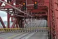 Inside the bridge during a lift
