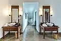 Symmetry impression in the bathroom of Khan Pool Suite.