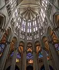 Interior stained glass and choir