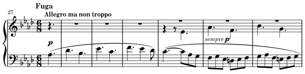 Opening bars of the fugue