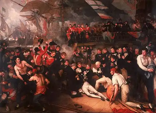 Benjamin West , The Death of Nelson , 1806