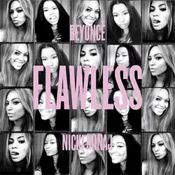 Black-and-white selfies of Beyonce and Nicki Minaj