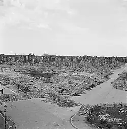 The intense fire caused numerous buildings to collapse entirely
