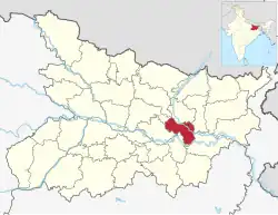 Location of Khagaria district in Bihar