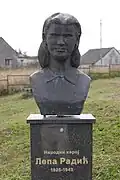 Bust of Lepa Radić in Bistrica memorial park