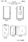 drawing that shows a gob of glass inside a mold