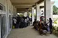 Church members waiting for turn on Blood Donation camp at Temple