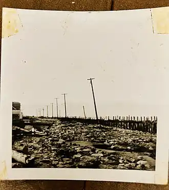 Damage to the boardwalk