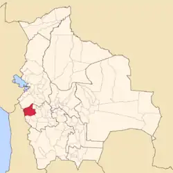 Location of Sajama Province in Bolivia