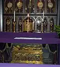 Shrine containing the bones of Saint Demetrius located behind the altar.