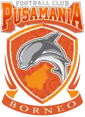 Borneo F.C. logo from its foundation until its change in their 7th anniversary.