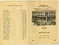 Boston Club Dinner Menu