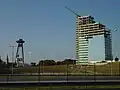 The New bridge pylon and Aupark tower