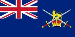 Same as previous flag, with the British lion and the crown