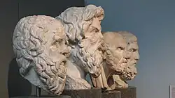Image 32Four Greek philosophers: Socrates, Antisthenes, Chrysippos, Epicurus; British Museum (from Ancient Greek philosophy)