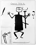 A depiction of a human figure