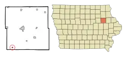 Location of Brandon, Iowa
