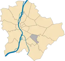 Location of District XIX in Budapest (shown in grey)