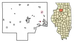 Location of Seatonville in Bureau County, Illinois.
