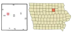 Location of Bristow, Iowa