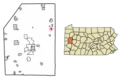 Location of Karns City in Butler County, Pennsylvania.