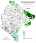 Share of Muslims in Montenegro by settlements 1981