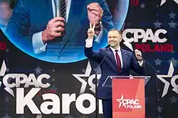 Nawrocki at CPAC event on 27 May