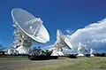 Four antenna dishes of the Compact Array.