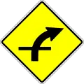 Crossroad on a curve (different road classes)