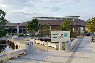 Main entrance of Cambridge Regional College.
