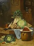 Camille Bouvagne, 1896, Nature morte au canard et à la perdrix, oil on canvas, 117 x 90&nbsp;cm, private collection, France