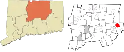 Storrs' location within the Capitol Planning Region and the state of Connecticut