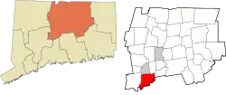 Berlin's location within the Capitol Planning Region and the state of Connecticut