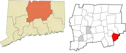 Columbia's location within the Capitol Planning Region and the state of Connecticut
