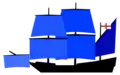 Position of captains flag on ship in Rear Admirals squadron (1545-1596)