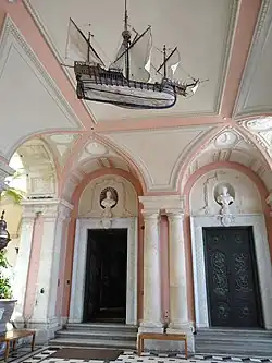 Caravel suspended from the ceiling.