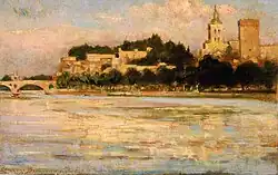The Palace of the Popes and Pont d'Avignon.