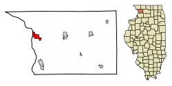 Location of Savanna in Carroll County, Illinois