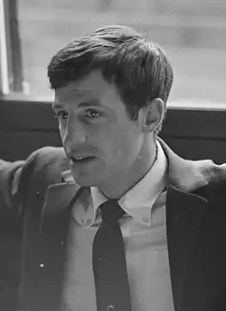 Black-and-white image of Jean-Paul Belmondo