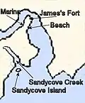 Map of Castlepark, closeup detail.