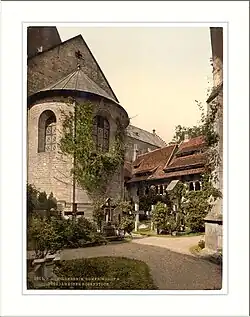 Old postcard with the rose, possibly around 1905–09