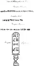 Caylus vase, transcription by Saint-Martin in 1823.[15]