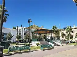 The Plaza Guillermo Baca in downtown Parral.